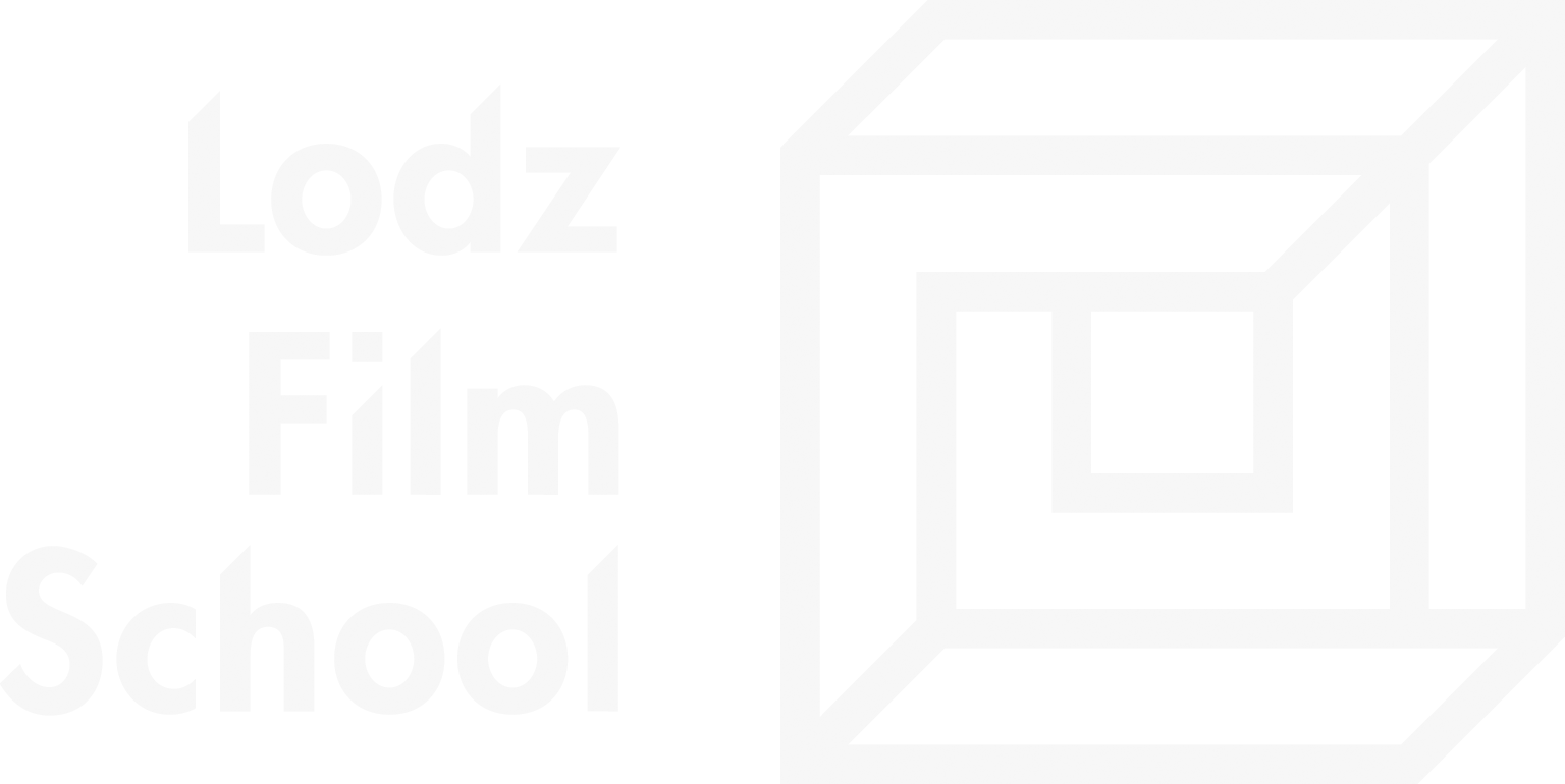 Lodz Filmschool Logo in white colour